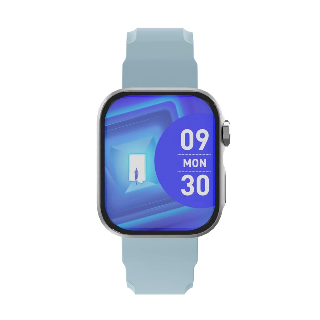 NUMBER Talkfit Pro 1.85" HD Display BT Calling Metal Frame with Rotating Crown AOD Smartwatch, Blue