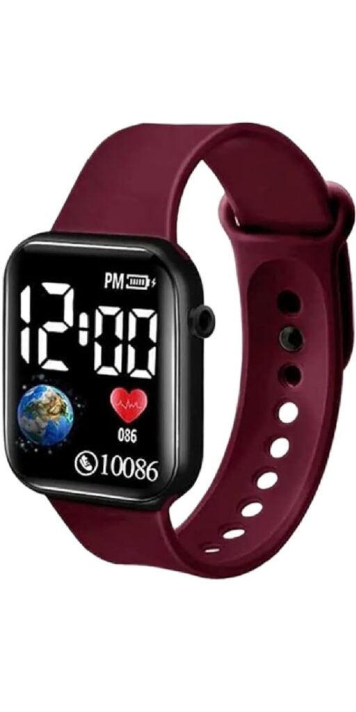 asep Digital Dial Waterproof Smart Design LED Display Kids Watch for Boys & Girls, Men and Women (Brown)
