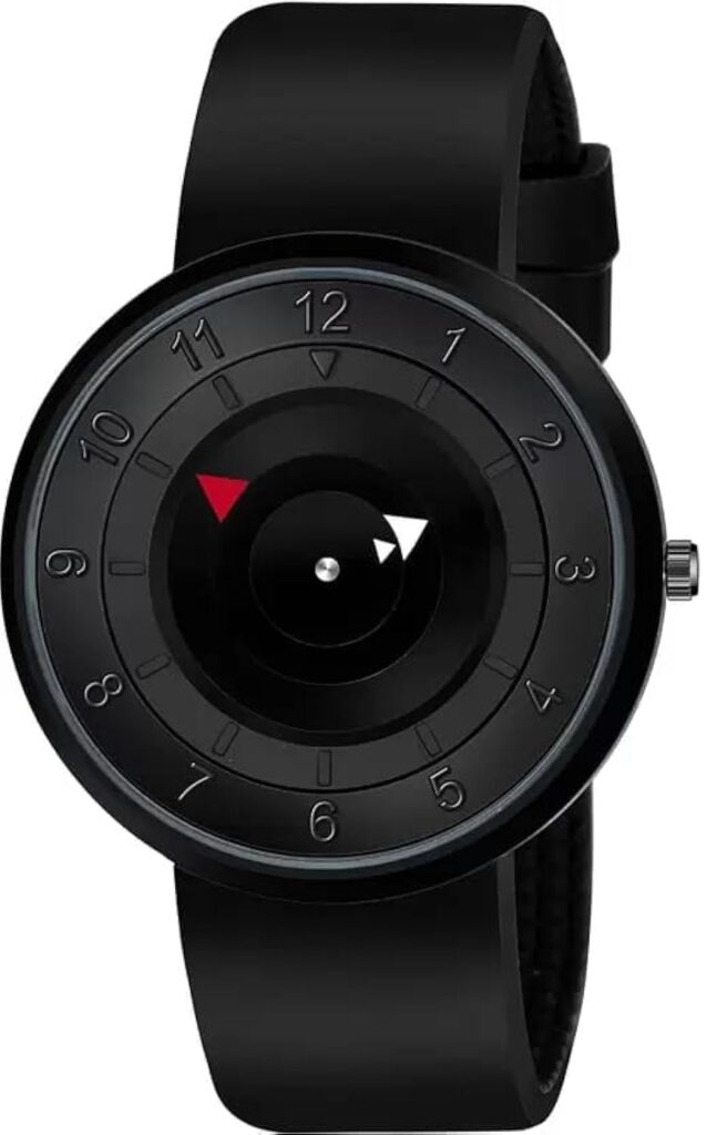 Acnos Rubber Premium Black Dial Analogue Watch For Men Pack Of 1 (Fullblkpaydu), Band Color:Black