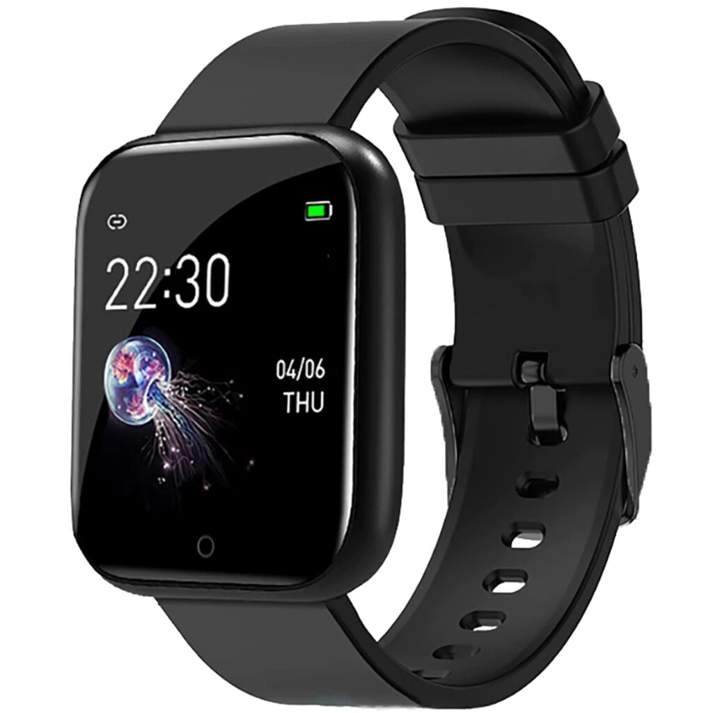 LOCREST M1 Smartwatch ID116 Plus Smart Watch for Men, Latest Bluetooth 1.3" OLED Display Smart Watch for Android iOS Phones Wrist Smart Watch for All Boys & Girls - Black (Charger Not Included)