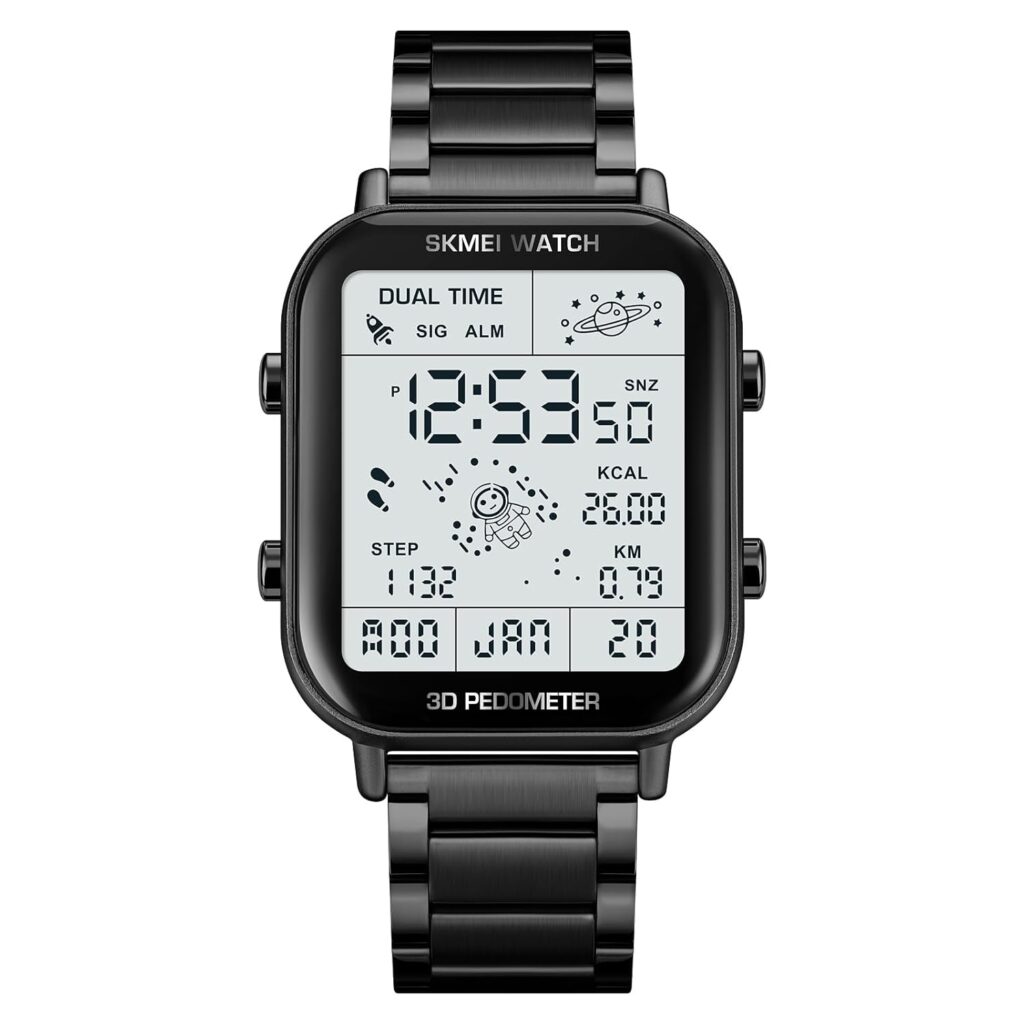 SKMEI Digital Watch Men's,Men's Ultra-Thin Digital Sports Watch LED Screen Super Waterproof Watch Men's Casual Stopwatch Alarm Clock Countdown Military Watch - 1888
