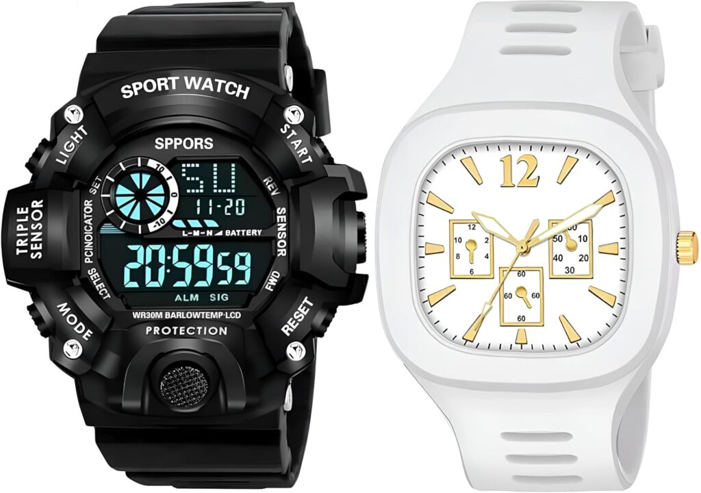 Chronorex Combo: Next-Gen Digital & Analog Smart Sports Watch – Stylish LED Display & Unique Arrow Silicone Strap for Men & Women