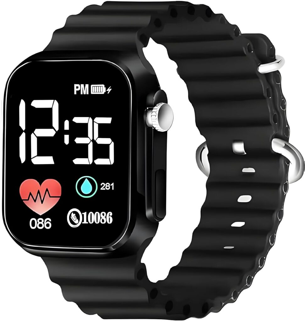 Racnos Dial Digital LED Polyurethane Watch for Men, Women & Boys | Kids, Lightweight & Durable Multi-Color LED Display | Colorful Smart Looking Digital Led Watch |