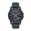 Armani Exchange Silicone Analog Blue Dial Men Watch-Ax1335, Blue Band