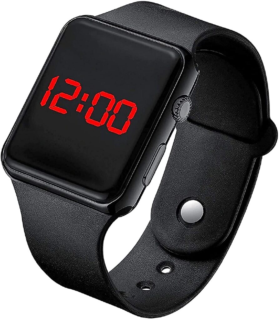 Keliss Boy's Digital LED Stainless Steel Watch [Black]