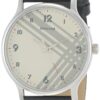 Sonata Smart Plaid Quartz Analog White Dial Leather Strap Watch for Men-NS77105SL01W/NT77105SL01W