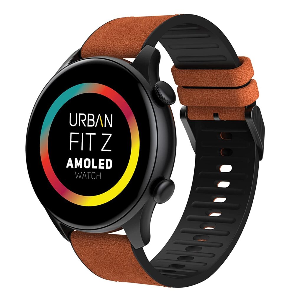 URBAN Fit Z 1.38" Always On AMOLED Ultra-HD Round Dial Display Smart Watch Bluetooth Calling Fast Charging Heart Rate & SpO2 Monitoring 100+ Watch Face 60+ Sports Modes Built-in Waterproof (Brown)