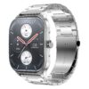 Pop 3S Smart Watch with 1.96" AMOLED Display, BT Calling, SpO2, 12-Day Battery Life, 304 Stainless Steel, AI Voice Assistance, 100 Sports Modes, 24H HR Monitor, Music Control (Metallic Sliver)