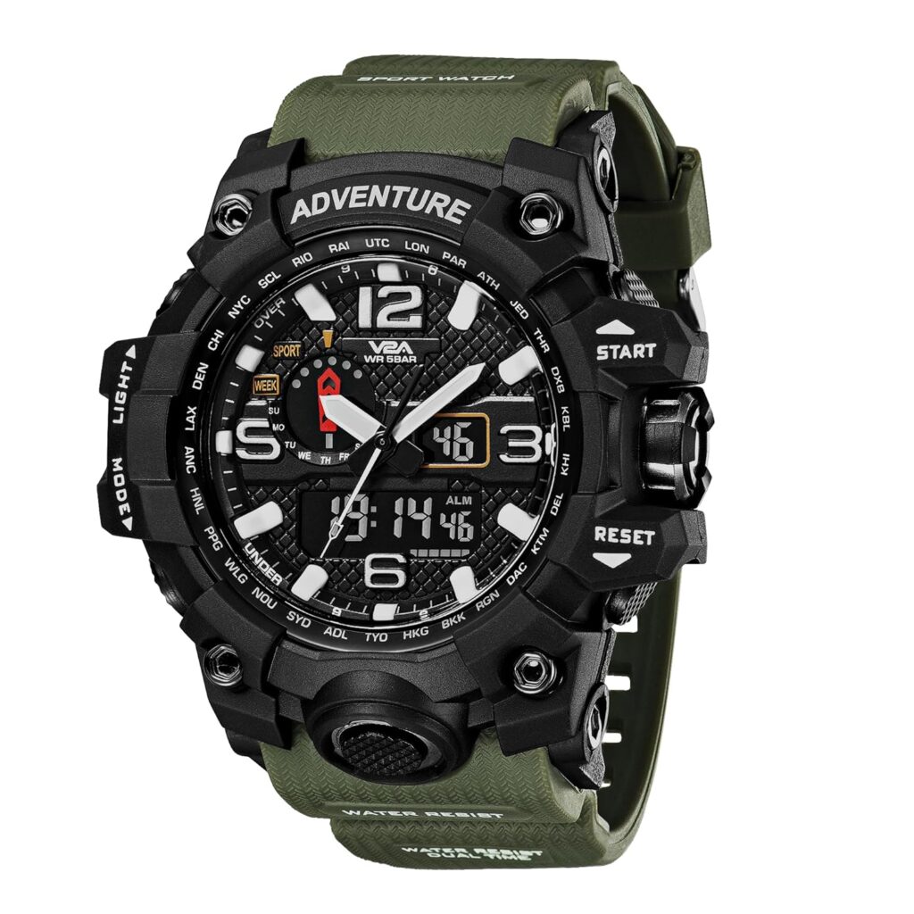 V2A Analogue - Digital Men's Watch (Black Dial Blue Colored Strap)