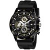 Sylvi Working Chronograph Premium Watch for Men (Black-Gold-PU)
