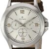 Titan Quartz Multifunction Silver Dial Leather Strap Watch for Men-NS1698SL01/NT1698SL01